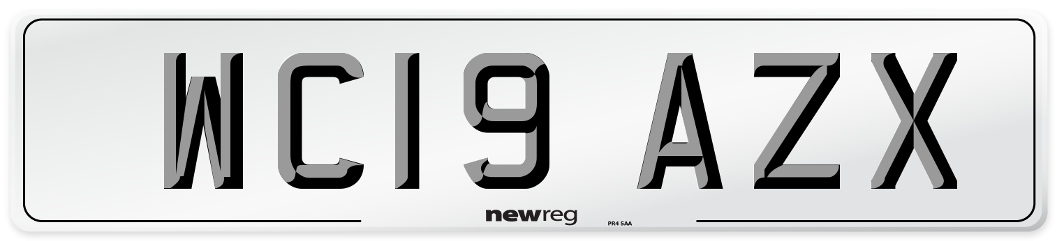 WC19 AZX Number Plate from New Reg